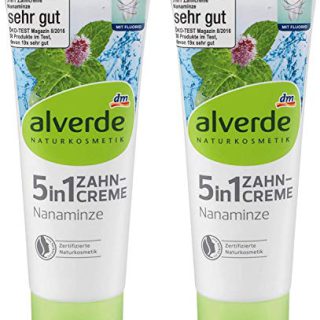 2 x alverde NATURKOSMETIK Zahnpasta 5in1 Nanaminze 75 ml