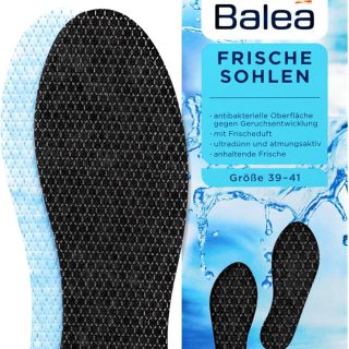 Balea - Frische Einlegesohlen schwarz Größe 39-41 - 8 Paar/16 Stück