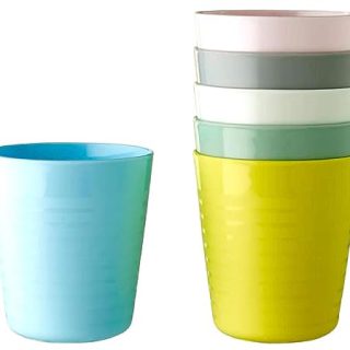 Ikea Kalas 004 613.79 Kinder Plastikbecher Pastell Mehrfarbig 17 cm (6er Pack)