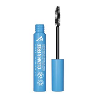 Manhattan Clean & Free Mascara Fb. 1010N Black, wasserfeste, pflegende Wimperntusche, vegan, 7 ml