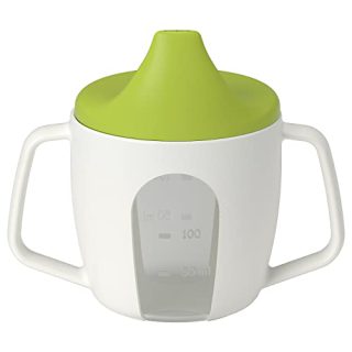 IKEA 202.138.83 Kinderbecher BÖRJA Trinklernbecher mit Deckel, Mehrfarbig