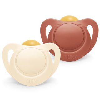 NUK for Nature Babyschnuller | 0-6 Monate | Nachhaltige Gummischnuller | Über 98 % natürliche Rohstoffe | Terrakottarot | 2 Stück