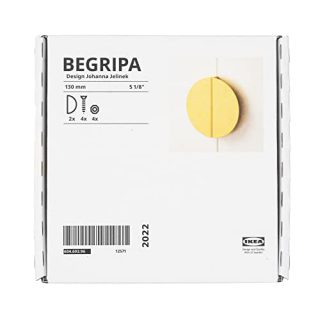 Ikea BEGRIPA Griffe, gelb, halbrund, 130 Millimeter, 604.693.96 - 2 Stück