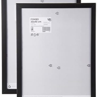 IKEA Bilderrahmen Fiskbo in 30x40cm, schwarze Faserplatte mit Polystrol-Scheibe - 2 Stück