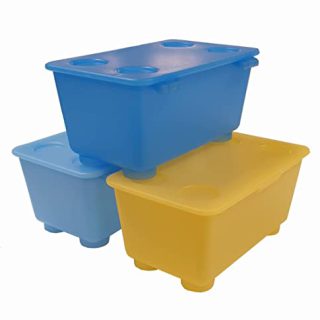 IKEA GLIS -Box mit Deckel weiß/hellgrün blau / 3 Stück - 17x10 cm