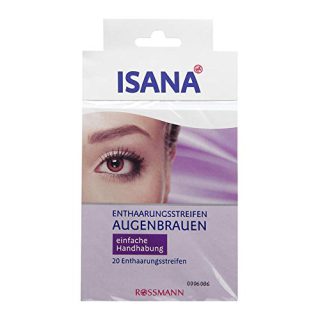 ISANA Enthaarungsstreifen Augenbrauen 1 Packung mit 20 Stück einfache Handhabung