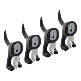 IKEA BASTIS Schwarze Hundeschwanz-Wandhaken, 12 cm, synthetischer Gummi, 4 Stück