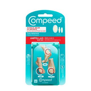 Compeed Blasenpflaster Mixpack – Hydrokolloid-Pflaster in verschiedenen Größen – gegen Blasen an Fersen, Zehen und für kleine Blasen, 5 Pflaster