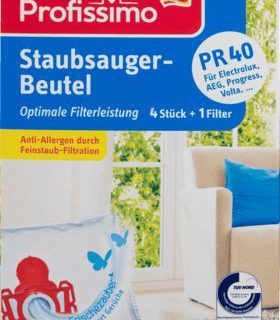 Profissimo Staubsaugerbeutel PR40, 4 Stück, Vlies, Antiallergisch, Geruchsbeseitigung