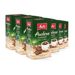 Melitta Gemahlener Röstkaffee, 12x500g, Filterkaffee, vollmundig und temperamentvoll, kräftiger Röstgrad, Stärke 4, Auslese Klassisch