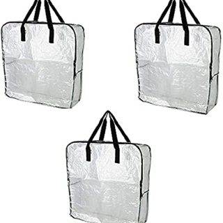 IKEA DIMPA 3 pieces extra large storage bag, clear heavy pockets, moth and moisture protection storage pockets.