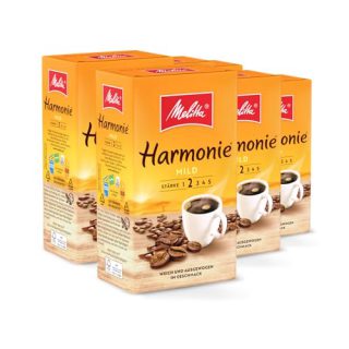 Melitta Harmonie Mild Filter-Kaffee 6 x 500g, gemahlen, Pulver für Filterkaffeemaschinen, milde Röstung, geröstet in Deutschland, im Tray