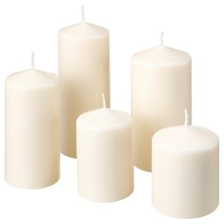 IKEA 803.779.37 Fenomen Blockkerze, geruchlos, natur , 5 Stück(1er Pack)