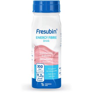 Fresubin energy fibre DRINK Erdbeere, 200 ml - Trinknahrung - 24 DRINKS