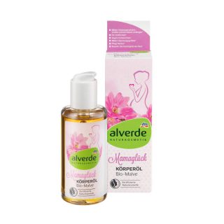alverde NATURKOSMETIK Mamaglück Körperöl Bio-Malve, 100 ml