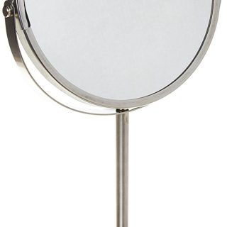 Ikea Trensum Kosmetikspiegel mit Ständer, doppelseitig, mit Vergrößerung, Rahmen aus rostfreiem Edelstahl