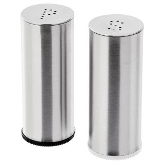 Ikea 802.336.75 Plats Salt and Pepper Shaker, Stainless Steel, Set of 2