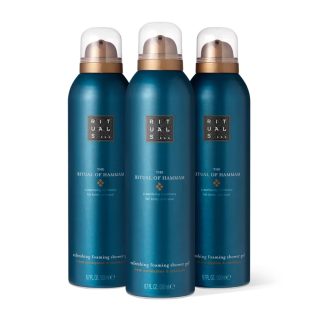RITUALS The Ritual of Hammam Vorteilspack mit 3 x Duschschaum – Duschgel mit Eukalyptus und Rosmarin – revitalisierender und erfrischender Duft – Value Pack 3 x 200 ml