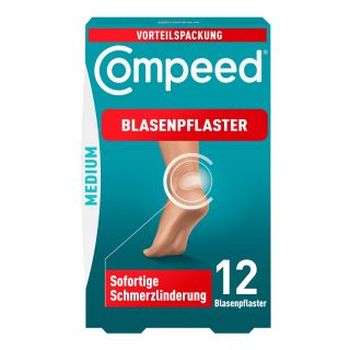 Compeed Blasenpflaster Medium Vorteilspack – Hydrokolloid-Pflaster gegen Blasen an den Fersen, 12 Pflaster