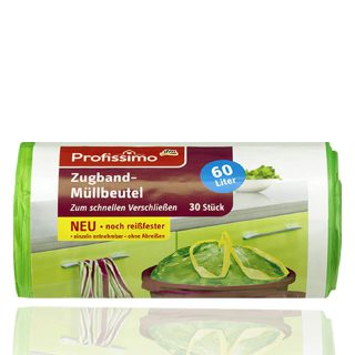 Profissimo Zugband-Müllbeutel 60 L 30 Beutel