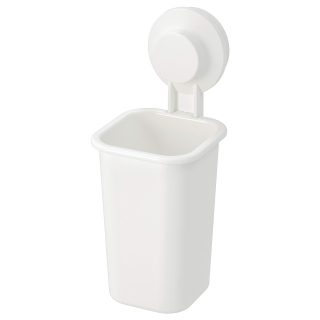 Zahnbürstenhalter mit Saugnapf, weiß, kein Bohren, kein Schrauben erforderlich, einfache Montage.TISKEN IKEA.