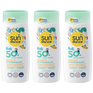 SUNDANCE Sonnenschutz Sonnenmilch Kids sensitiv, LSF 50+, 3er-Pack (3 x 200 ml), 600 ml