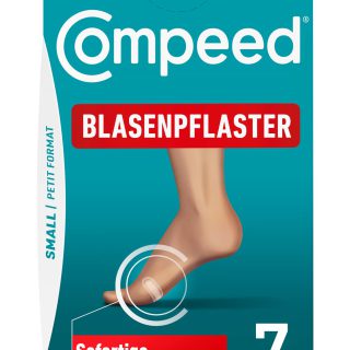 Compeed Blasenpflaster Small – schmale Hydrokolloid-Pflaster gegen Blasen an Fersen und Außenseiten der Füße, 7 Pflaster