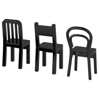 Ikea 3er Set Garderobenhaken Fjantig für Garderobenständer in Stuhlform - Tiefe 6 cm - Höhe 12 cm - SCHW, Kunststoff, keine Angabe
