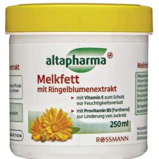 Melkfett mit Ringelblumenextrakt - mit Vitamin E zum Schutz vor Feuchtigkeitsverlust - 250 ml