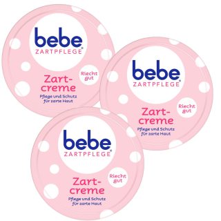 3x 150 ml bebe Zartpflege Zartcreme Pflege & Schutz für zarte Haut angenehmer Duft (3er Pack)