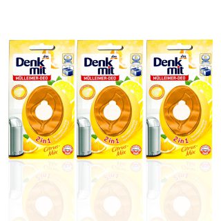 Mülleimer Deo (3er Pack) - Neutralisiert Gerüche - Spendet frischen Limonen Duft - Kindersicher - Für lang anhaltende Frische - Einfache Anwendung