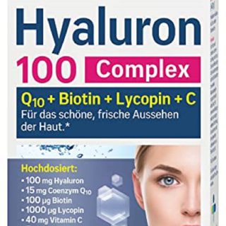tetesept Hyaluron 100 Complex – 1 x 30 Tabletten – Nahrungsergänzungsmittel mit Q10 + Biotin + Lycopin + Vitamin C - für das schöne, frische Aussehen der Haut*