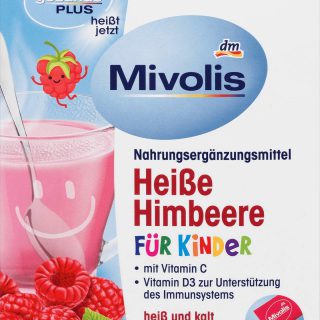 60 Sticks x Kinder Heißes Himbeergetränk mit Vitamin D3-3 Packungen, Mivolis/Deutschland
