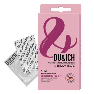 Billy Boy DU&ICH Kondome | Premium Kondome aus Naturkautschuklatex | Besonders Feucht | 11 Stück