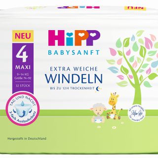 HiPP Babysanft Windeln Maxi 4 Carry, 3er Pack (3 x 1 x 32 Stück)