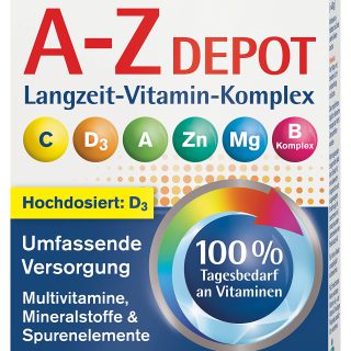 tetesept Vitamin A-Z Depot Tabletten | 1 x 40 Tabletten Depot | Nahrungsergänzungsmittel für eine umfassende Versorgung an Vitaminen, Mineralstoffen und Spurenelementen