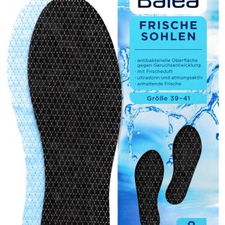 Balea - Frische Einlegesohlen schwarz Größe 39-41 - 8 Paar/16 Stück