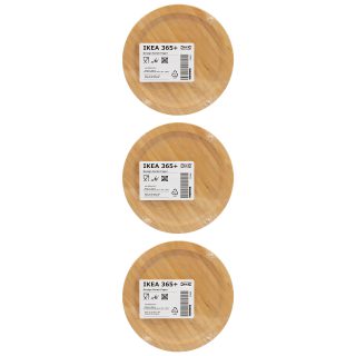 Ikea CONTAINER_LID, 3er Set, Bambus, 14 cm, hält 100°C stand