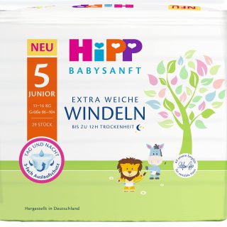 HiPP Babysanft Windeln Junior 5 Carry, 3er Pack (3 x 1 x 29 Stück)