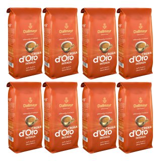 Dallmayr Crema d'Oro Intensa Kaffee, Bohnenkaffee, Röstkaffee, ganze Bohnen, Kaffeebohnen, 8 x 1000 g